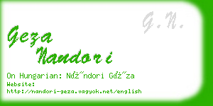 geza nandori business card